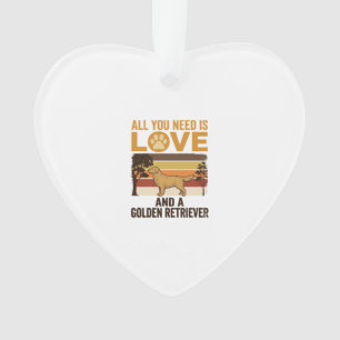 Gouden Retriever Alles wat je nodig hebt is Liefde Ornament