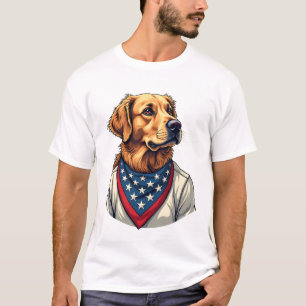 Gouden Retriever Americana Vintage Gegraveerd T-sh T-shirt