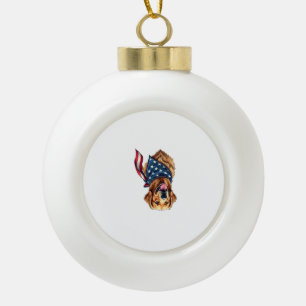 Gouden Retriever Americana Vintage Gegraveerde T-s Keramische Bal Ornament