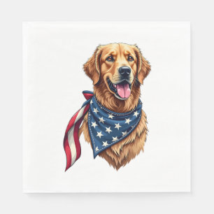 Gouden Retriever Americana Vintage Gegraveerde T-s Servet