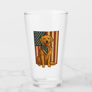 Gouden Retriever Amerikaanse Vlag Glas