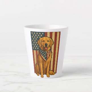 Gouden Retriever Amerikaanse Vlag Latte Mok