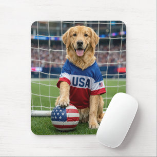 Gouden Retriever Amerikaanse Voetbalspeler Muismat