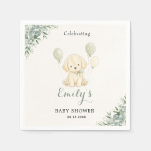 Gouden Retriever Baby Shower Salie Groen Eucalyptu Servet