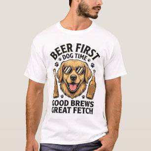 Gouden Retriever Bier Shirt Grappige Hond Liefhebb