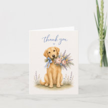 Gouden Retriever Bloemenboeket Bedankt