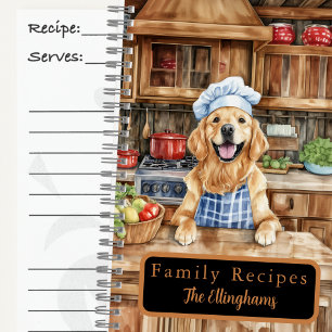 Gouden Retriever Chef Spiraal Receptenboek Notitieboek