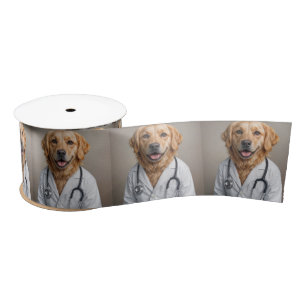 Gouden Retriever Dokter Met een Stethoscoop Lint