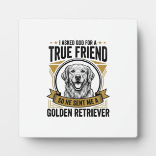 Gouden Retriever Echte Vriend Vintage Hond Liefheb Fotoplaat