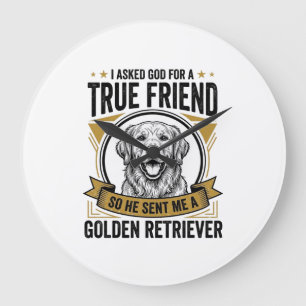 Gouden Retriever Echte Vriend Vintage Hond Liefheb Grote Klok