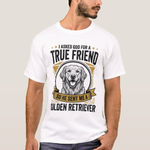 Gouden Retriever Echte Vriend Vintage Hond Liefheb T-shirt