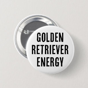 Gouden retriever energie ronde button 5,7 cm