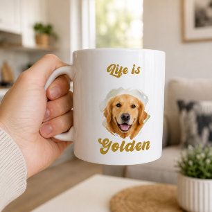 Gouden Retriever Foto Leven Is Goud Koffiemok