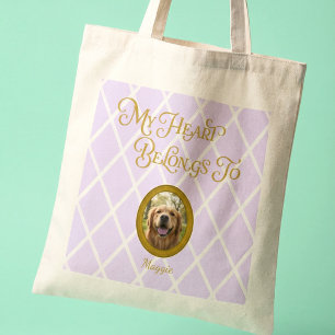 Gouden Retriever Fototassen Aangepaste Naam Tote Bag