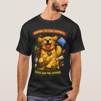 Gouden Retriever Geluksgevaar Grappige Hond T-shirt