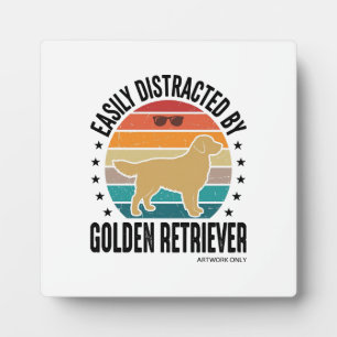 Gouden Retriever gemakkelijk afgeleid Vintage hond Fotoplaat