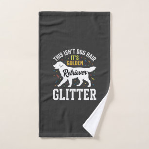 Gouden Retriever Glitter Hondenhaar Ontwerp Handdoek