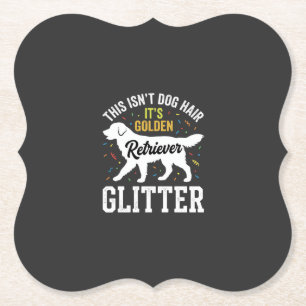 Gouden Retriever Glitter Hondenhaar Ontwerp Kartonnen Onderzetters