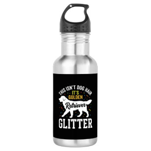 Gouden Retriever Glitter Hondenhaar Ontwerp Waterfles