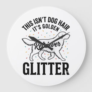 Gouden Retriever Glitter Vintage Hond Haar Shirt_1 Grote Klok