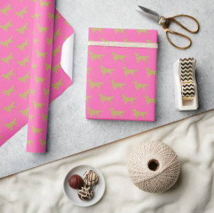 Gouden retriever Goud hete roze hondliefhebber Ker Cadeaupapier