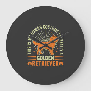 Gouden Retriever Halloween Menselijke Kostuum Vint Grote Klok
