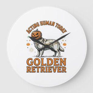 Gouden Retriever Halloween Pompoen Honden Kostuum  Grote Klok