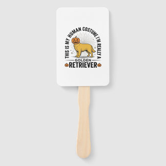 Gouden Retriever Halloween Pompoen Kostuum Ontwerp Handwaaier