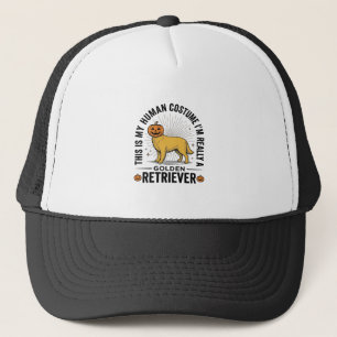 Gouden Retriever Halloween Pompoen Kostuum Ontwerp Trucker Pet