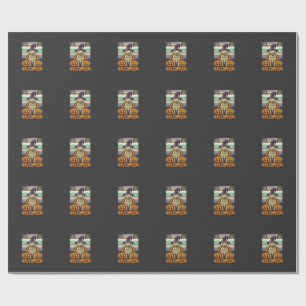 Gouden Retriever Halloween Vintage Pompoen Design Cadeaupapier