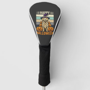 Gouden Retriever Halloween Vintage Pompoen Design Golfheadcover