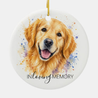 gouden retriever-herdenking waterverf kerst keramisch ornament