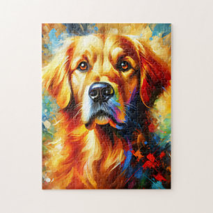 Gouden Retriever Hond Acrylprint Kleurrijk Legpuzzel