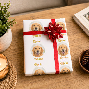 Gouden Retriever hond foto Life is Golden Cadeaupapier