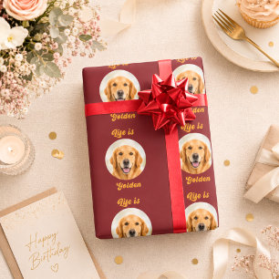 Gouden Retriever hond foto Life is Golden Cadeaupapier