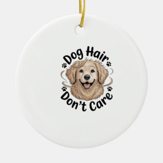 Gouden Retriever Hond Haar Maakt Niet Uit Grappige Keramisch Ornament
