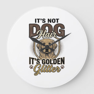 Gouden Retriever Hond Haar Vintage Grappige Shirt Grote Klok