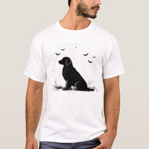 Gouden Retriever Hond Halloween Maan Silhouet Ov T-shirt