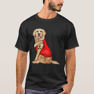 gouden retriever hond ik hou van mama tatoeage t-shirt