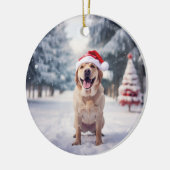 Gouden Retriever Hond Kerst Keepsake Keramisch Ornament (Links)