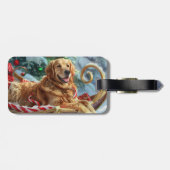 Gouden Retriever Hond Kerstfeest Bagagelabel (Achterkant horizontaal)
