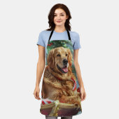 Gouden Retriever Hond Kerstfeest Schort (Gedragen)