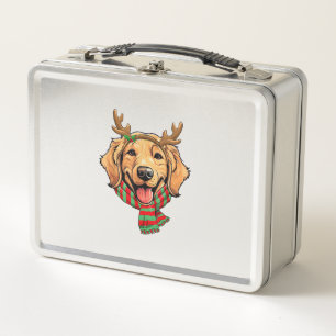 Gouden Retriever Hond Kerstmis Rendier Santa Hoed
