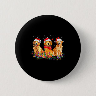 Gouden Retriever Hond Kerstverlichting Cute Matche Ronde Button 5,7 Cm