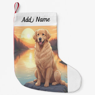 Gouden Retriever Hond Kleine Kerstsok