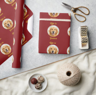 Gouden Retriever hond Leven is Goud Cadeaupapier