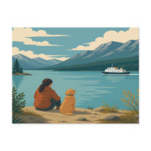 Gouden Retriever Hond Meren Bergveer Scène