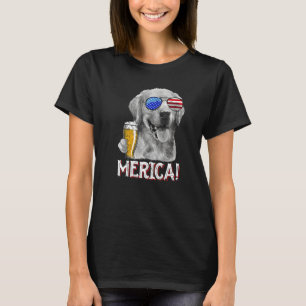 Gouden Retriever Hond Merica 4 juli Patriottisch A T-shirt