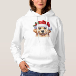 Gouden Retriever Hond met de Stijl van de Kerstman Hoodie