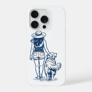 Gouden Retriever-hond Moeder Lijn Kunst Illustrati iPhone 15 Pro Hoesje